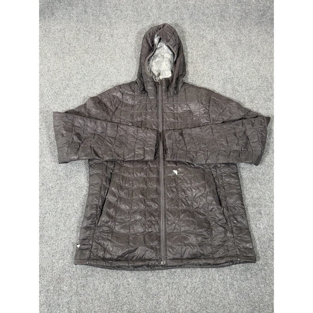 The North Face ThermoBall Hooded Jacket Men's Large Gray Insulated Puffer